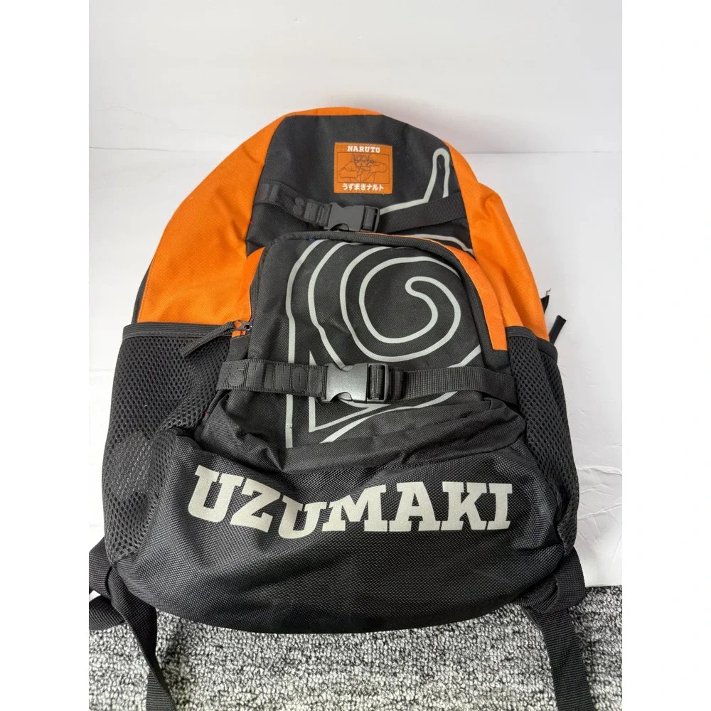 Naruto Shippuden Uzumaki Backpack Black Orange Graphic Anime Viz Media Bag